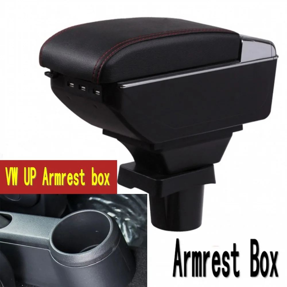 

For SKODA UP Citigo armrest box central Store content box with cup holder ashtray USB Seat Mii armrests box