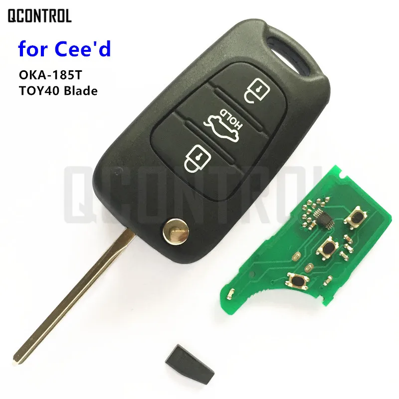 QCONTROL Автомобильный Дистанционный ключ OKA-185T CE0682 для KIA CEED Pro Ceed Cee 'd SW TOY40 ключ лезвия 2009-2012