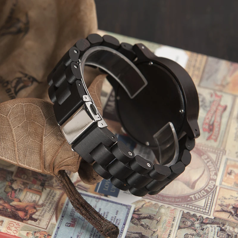 BOBO BIRD Men Watch Arabic Numerals Display Quartz Bamboo WristWatch relojies hombre clock as Gift in wood box custom logo