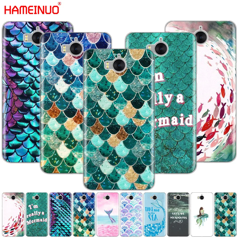 

HAMEINUO Mermaid fish cell phone Cover Case for huawei honor 3C 4X 4C 5C 5X 6 7 Y3 Y6 Y5 2 II Y560 2017