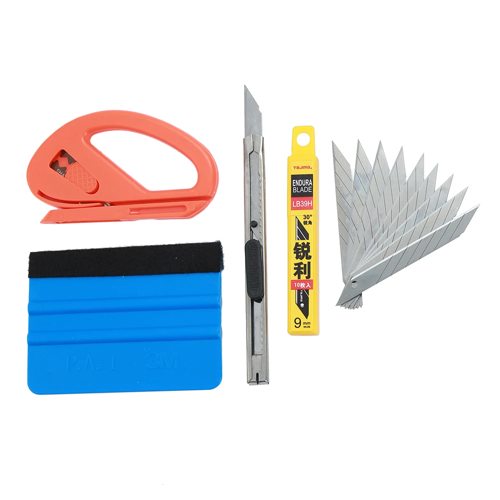 

4pcs/set Car Vinyl Wrap Film Squeegee Scraper Tools Vehicle Sticker Installation Kit Cutter Knife Car Styling Auto Accessories