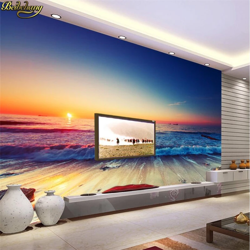 beibehang custom mural wall paper sun rises surface TV setting wall