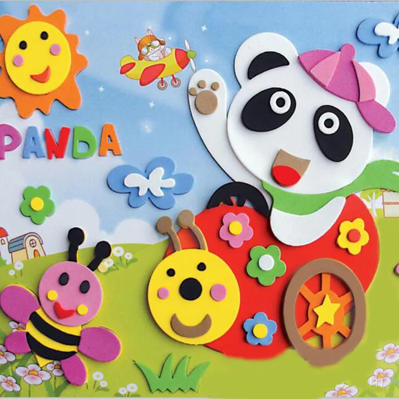 Cartoon EVA 3D Puzzle Sticker DIY Handmade Material Toys for Kids Funny Games