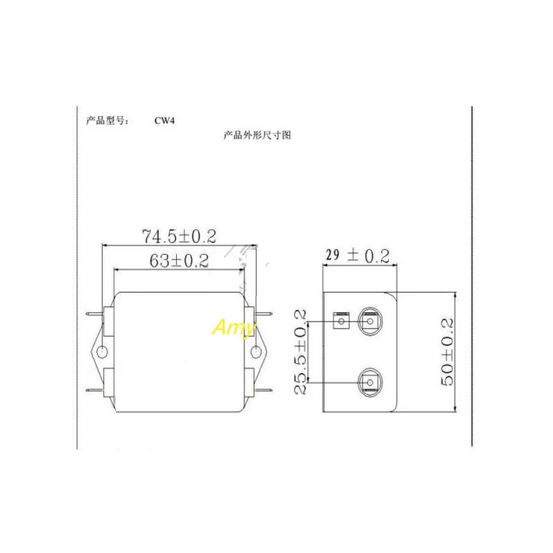 Мощность фильтр EMI cw4-10a 15a-t Однофазный AC 220 В очистки