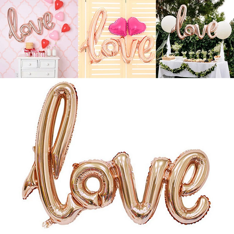 JX-LCLYL 42" Rose Gold Script Love Letter Foil Balloon For Wedding Engagement Decor