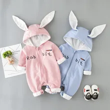 AD 0-Three Years Outdated High quality Cotton Material Rabbit Child Boys Ladies Rompers Youngsters’s Clothes Garments