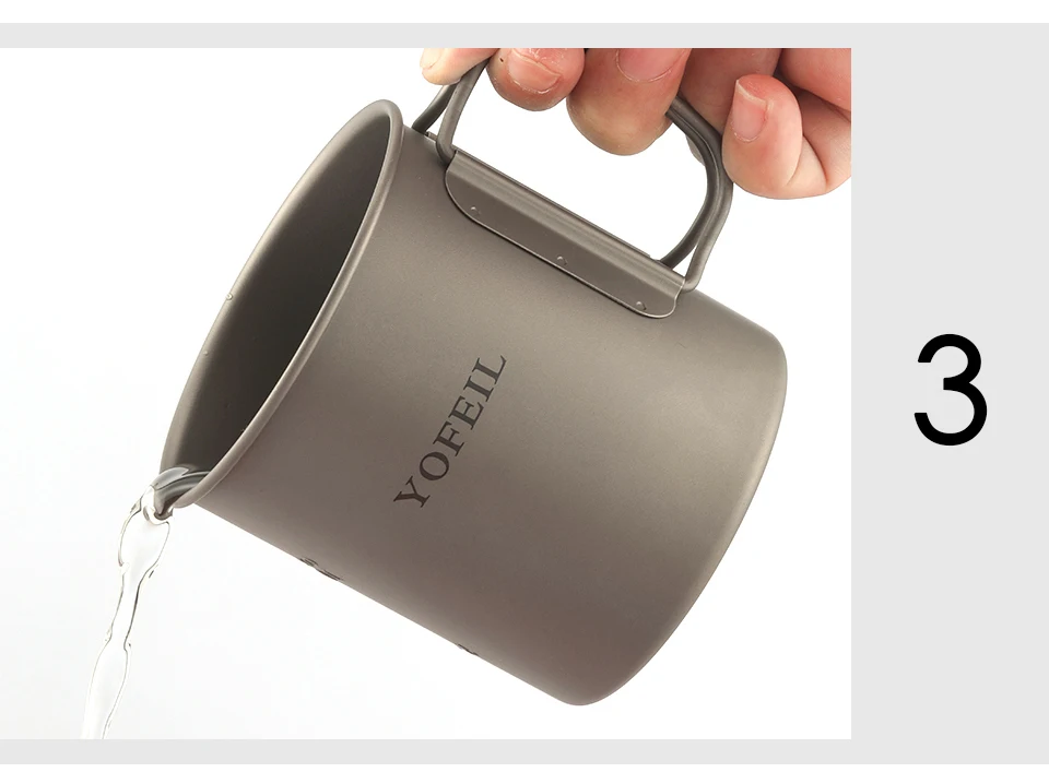 Copo de Titânio para Acampamento Caneca de Titânio Copo de Acampamento Militar de Utensílios de Cozinha para Uso Chaleira para Turista Conjunto de Pratos ao ar Livre para p Caneca Doméstico 450 ml 6 Cheap Louça para ar livre