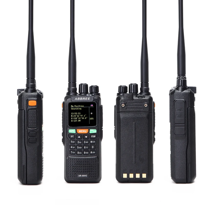 ABBREE AR-889G Walkie Talkie 10W GPS SOS Night Backlight Duplex cross band Repeater Hunting Ham Radio CB Radio Two Way Radio