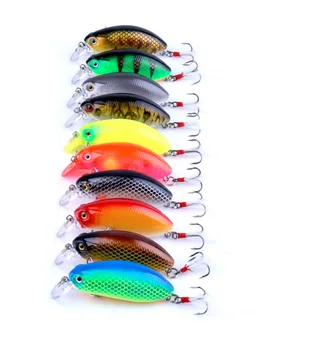 

HENGJIA 500pcs Hot Sale 6cm 9.6g Crankbait Top Quality carp Fishing Lure Fishing Tackle 10 colors Minnow crank fishing bait hook