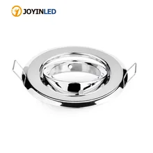 10 шт./лот Светодиодный прожектор вырез 62 мм хромированный круглый регулируемый алюминиевый светильник потолочная рама для GU10 MR16 Светодиодный точечный фитинг