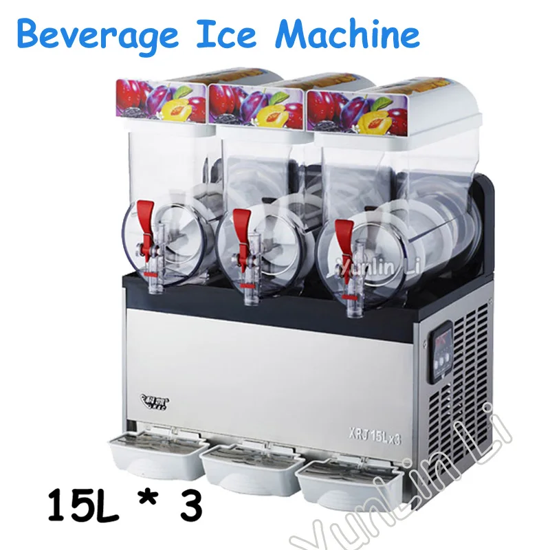 

110V/220V 15L*3 Big capacity frozen drink slush making machine for commercial and home use juice slush machine