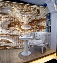 Europe style 3D Window Curtains For Bedding room relief Curtains for living room