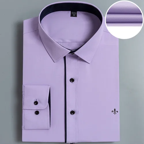 Dudalina Camisa, мужские рубашки с длинным рукавом, мужская рубашка, Camisa Social Masculina, брендовая одежда, повседневная облегающая сорочка, Homme, без карманов - Цвет: PM-1901-purple