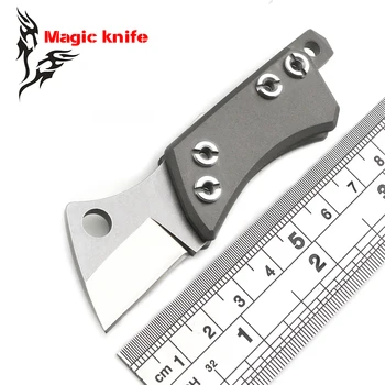 

magic Rhino Flipper folding knife d2 Blade outdoor ball bearings TC4 Titanium handle camping fruit pocket knives EDC tools