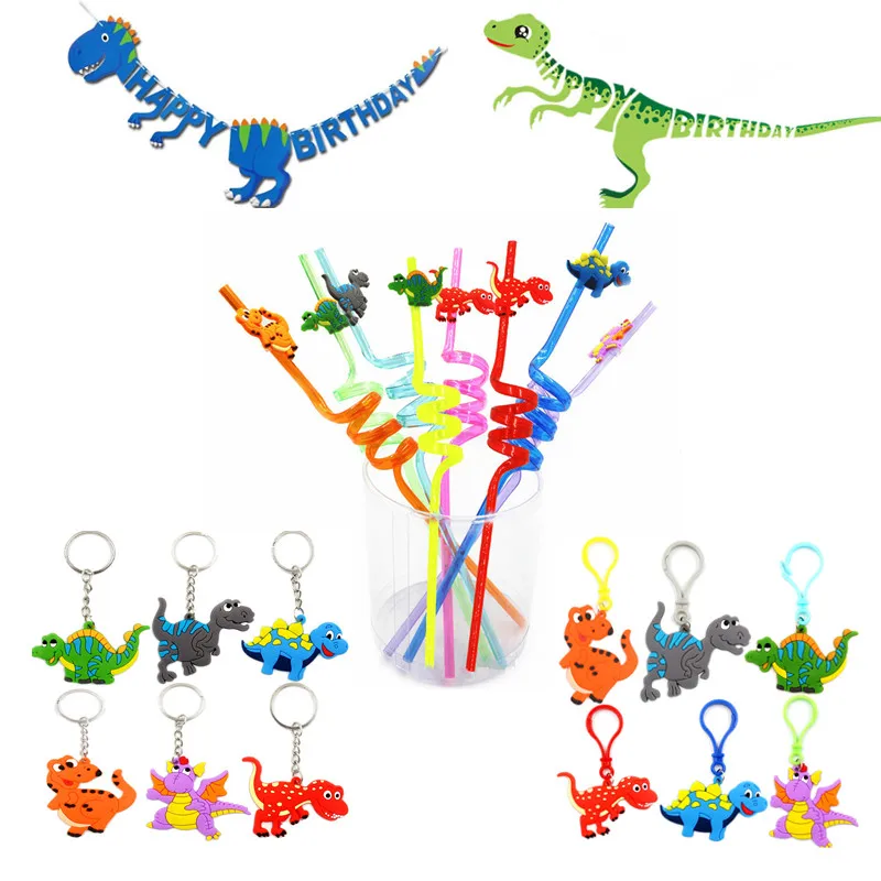 

Dinosaur Party Rubber Bracelet/rings/straws Baby Shower Boy Girl Birthday Party Decorations Kids Gifts Jungle Party Decoration
