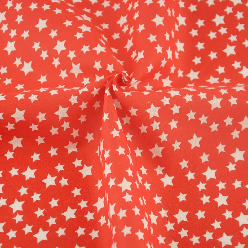 Hot Red Color Mix 7 PCS Cotton Plain Fabric Flowers/dots/check/star/strawberry Design Clothing Telas Material Home Decoration