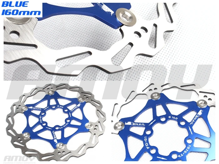 Улитка горный велосипед MTB DH 160 мм 180 мм 203 мм 6 болтов плавающий велосипедный Алюминиевый ротор дисковый тормоз ротор