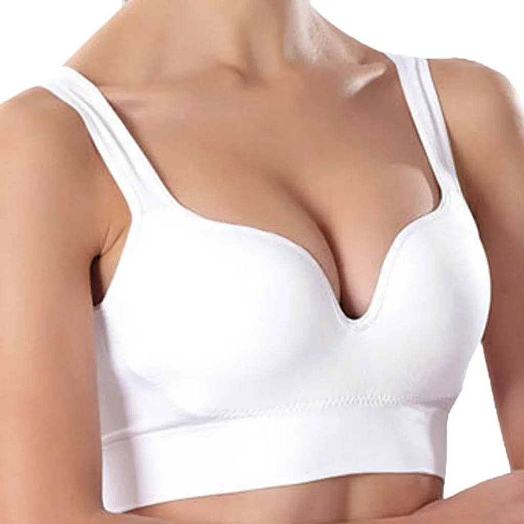 

Sports Crop Top Women Summer 2019 Underwear Shock-proof V Neck Bra Top Summer Tops For Women 2019 sujetador mujer