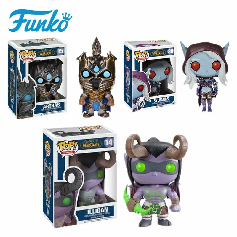 Funko Pop WOW Theme World Of Warcraft Игра виниловые куклы#15 ARTHAS#14 ILLIDAN#30 SYLVANAS ручная настольная мебель подарок