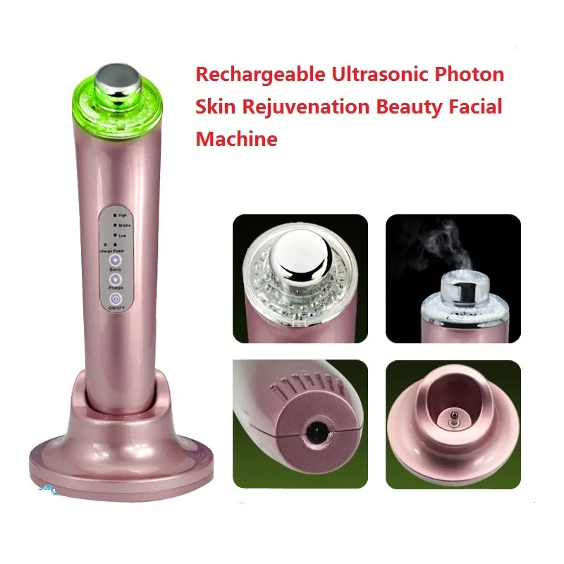 

Rechargeable 3Mhz Ultrasound Wrinkle Removal Photon Therapy Facial Face Cleaning Beauty Skin Care Massage Massager Device