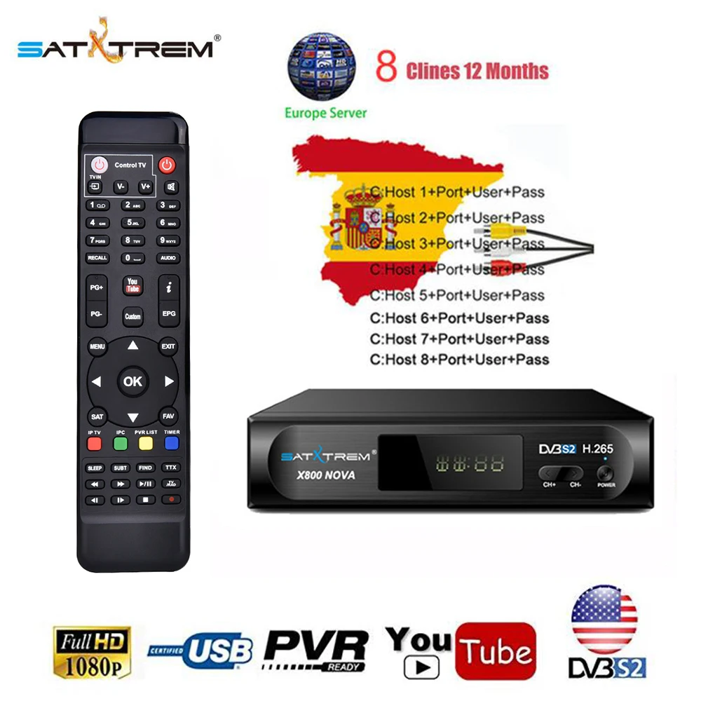 

SATXTREM X800 Nova Satellite Receiver Support PVR UHD Cccam USB Wifi Ultra Full HD Digital DVB-S2 Satelite Turner TV Box