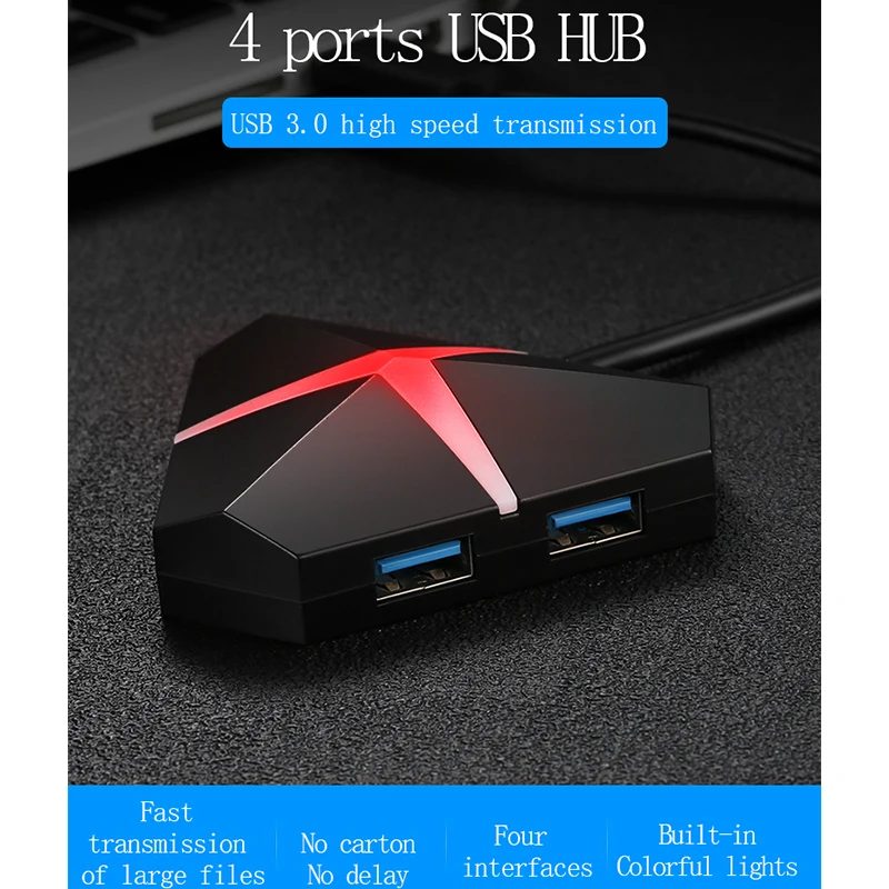 

USB HUB 4-Port USB 3.0 Splitter Switch with Micro USB Charging Port for iMac Notebook Accessories card reader HUB USB3.0