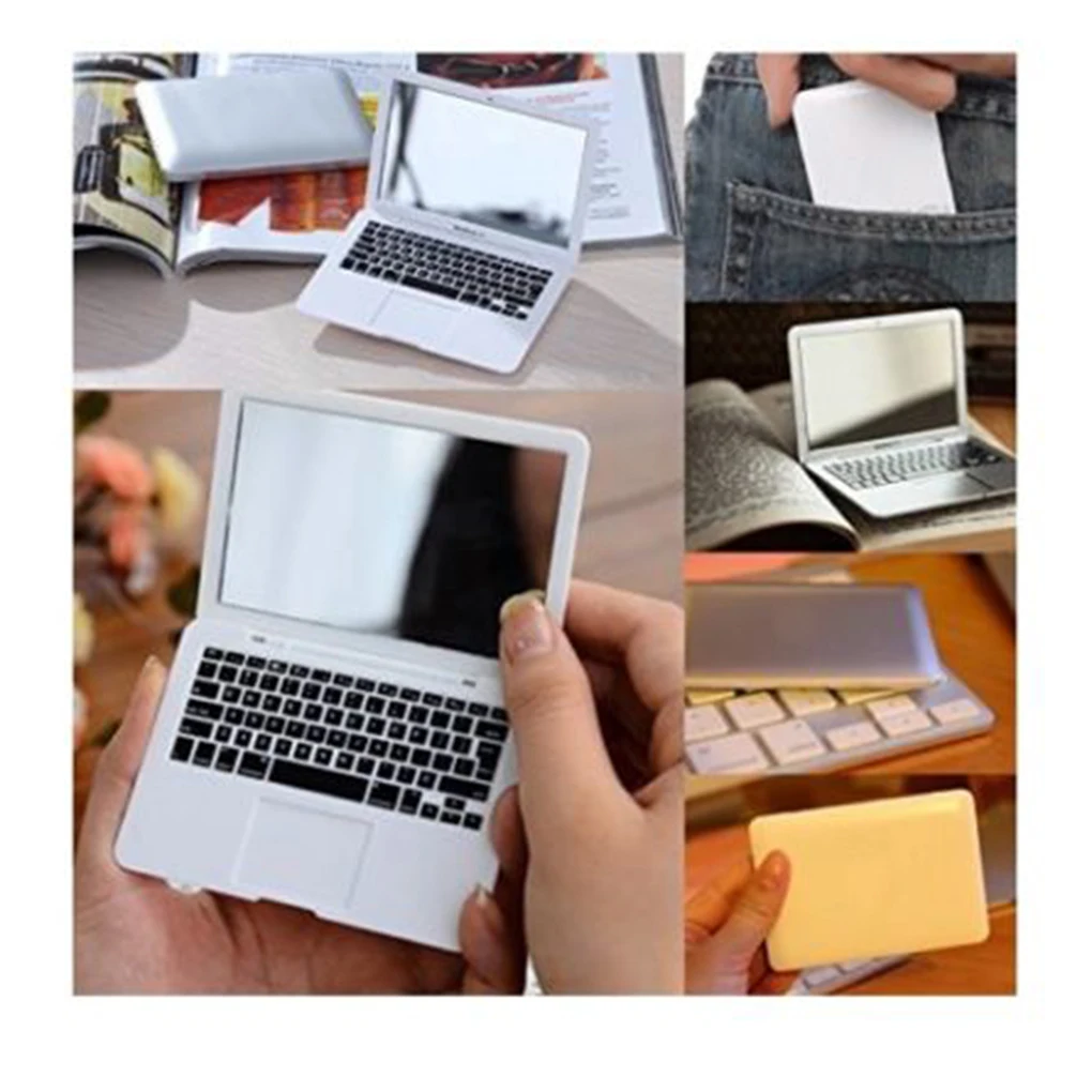 

Cute Mini Pocket Laptop Style Clear Glass Women Cosmetic Beauty Mirror Fashion Notebook Form Makeup Mirror