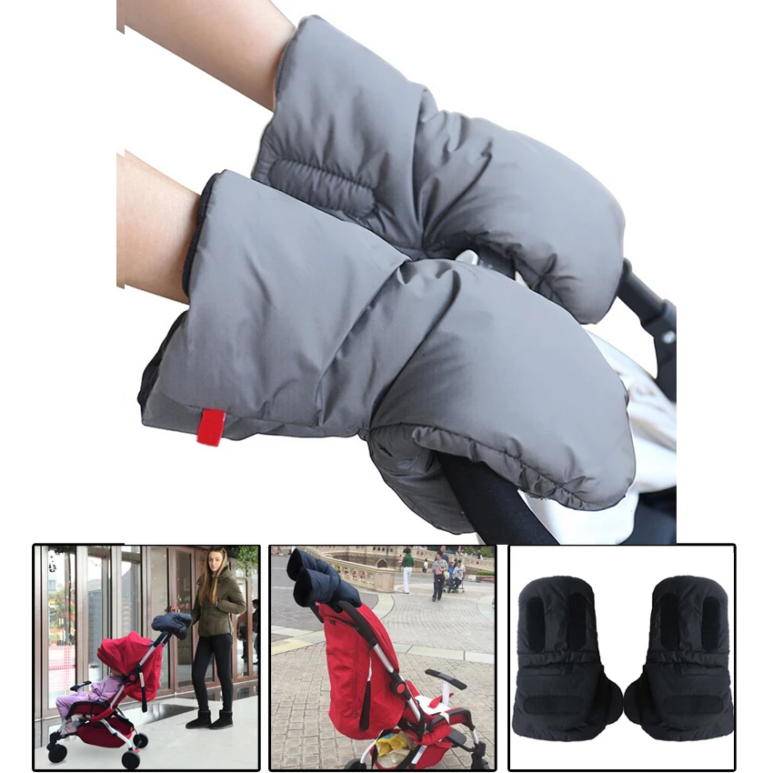 

Waterproof pushchair warm Fur Fleece Anti-freeze Pram Stroller Muff Extra Thick Warm gloves winter hand gloves