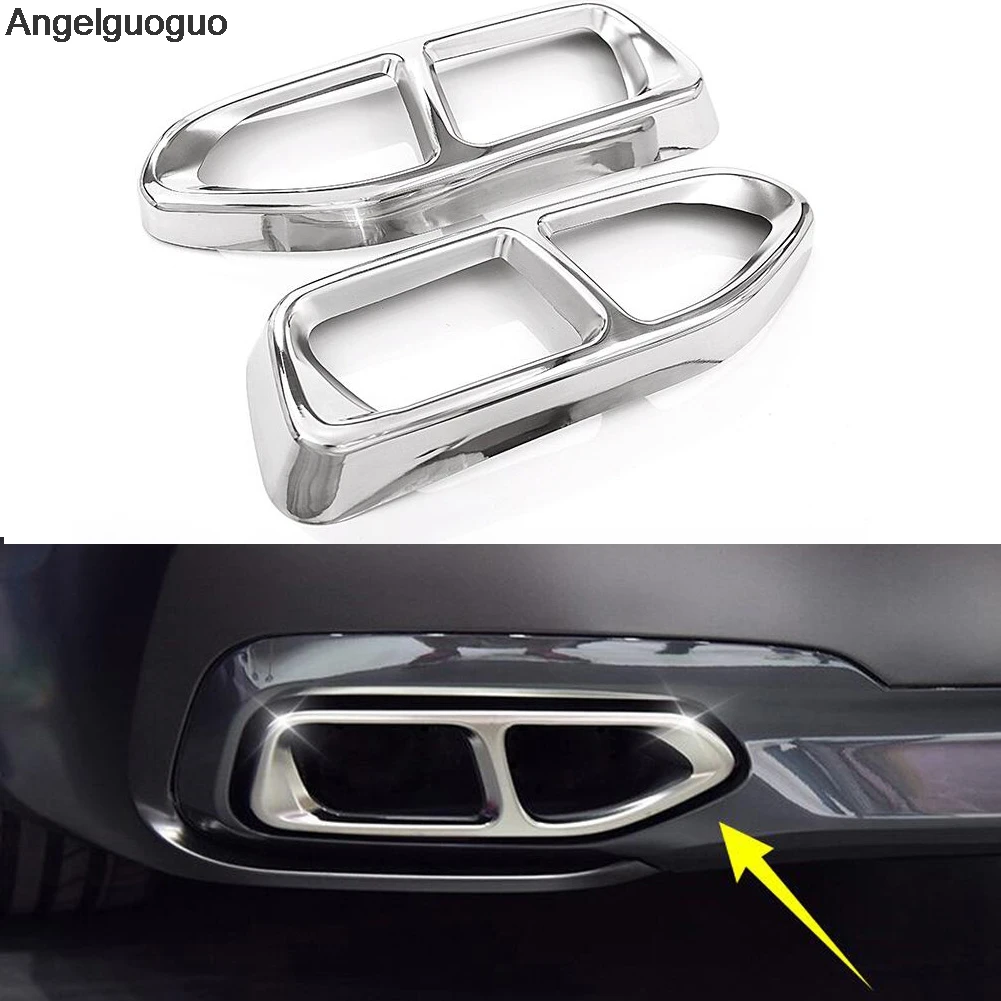 

Angelguoguo Car styling Exhaust Cover Trim For BMW 7 Series G11 G12 730 740 750li 2016 2017 Exhaust Outputs Tail Frame Trim