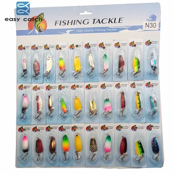 30pcs Hard Metal Fishing Spoon Lures Assorted Retail Pack 1