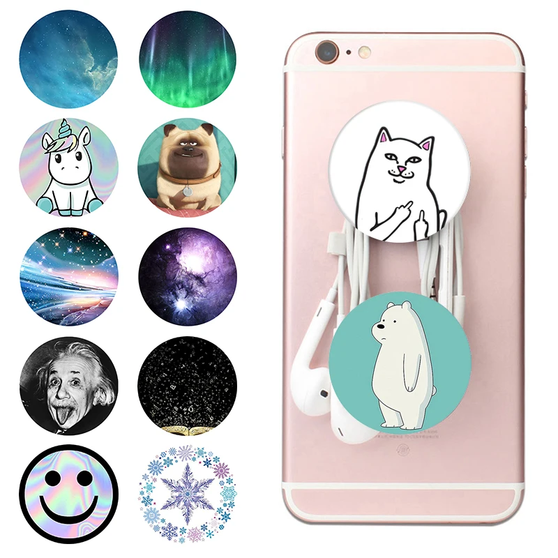 

попсокет Nature Landscape Unicorn Pattern popsoket Round Phone pocket socket Lazy Hand Finger Ring Expanding Stand 16 Color