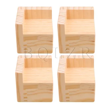 

BQLZR Semi-closed L-shaped Wood Table Desk Bed Riser Lift Furniture Lifter Storage for 6x6cm Feet Up to 5CM Lift Pack of 4