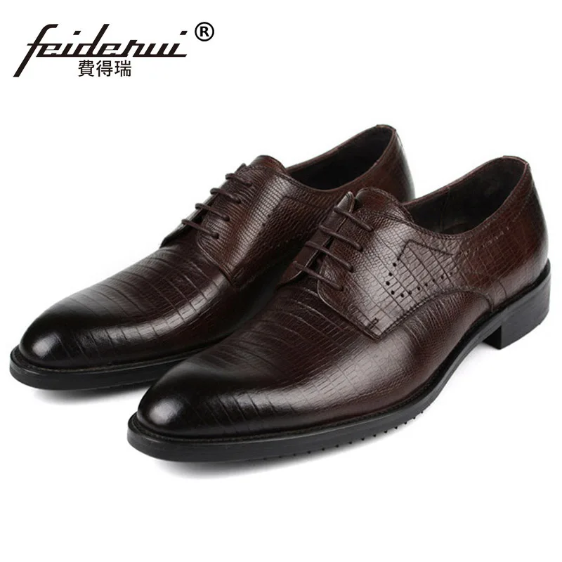 

2017 Basic Formal Man Bridal Dress Flats Shoes Genuine Leather Wedding Oxfords Brand Round Toe Derby Men's Office Footwear VK78