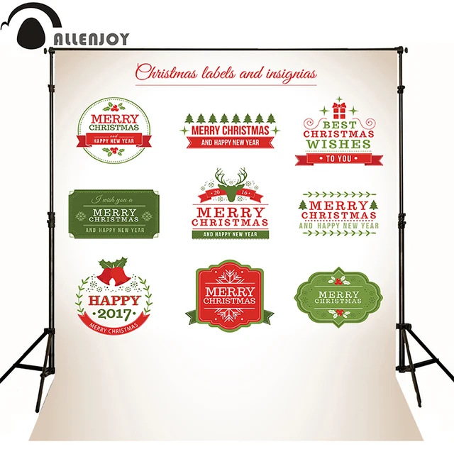 allenjoy photography backdrops merry christmas label xmas insignias