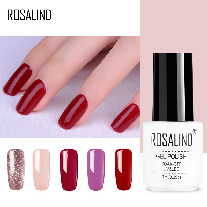 

ROSALIND Gel 1S 7ML UV Gel Nail Polish Set For Nail Extension Tops 1467-1864 Gel Varnish Hybrid Primer Manicure Nail Art