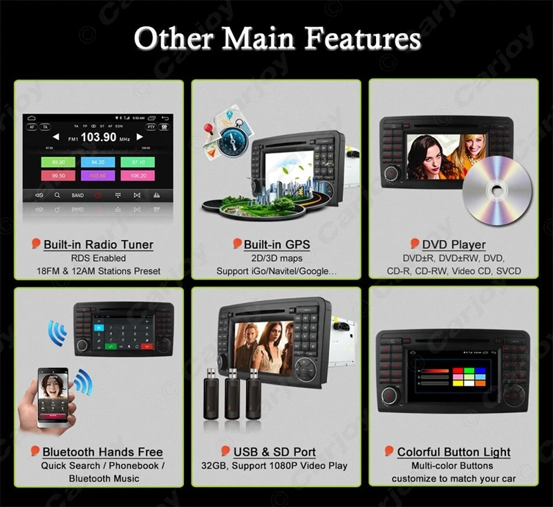 Best LEEWA 7" Android 6.0 (64bit) DDR3 2G/16G/4G LTE Car DVD GPS Radio Head Unit For Mercedes Benz X164 GL320/GL350/GL420/GL450/GL500 10