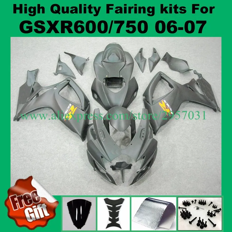 

Fairing kits for SUZUKI 06 07 GSXR600 GSXR750 2006 2007 GSXR 600 750 K6 K7 fairings set GSX-R600 GSX-R750 06 07 Matte black
