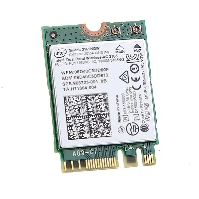 Двухдиапазонный 2,4G/5 ГГц 433 Мбит/с беспроводной AC 3165 NGFF 802.11ac WiFi Intel 3165NGW M.2 WLAN карта+ Bluetooth 4,0 сетевой мини-адаптер - Color: 3165NGW AC WIFI CARD