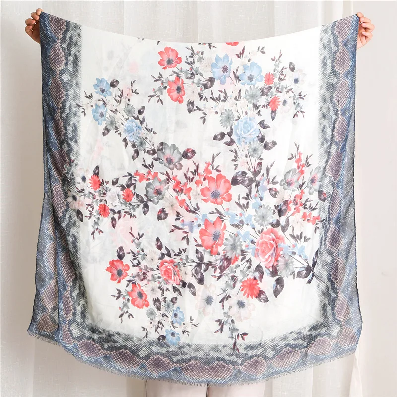 

women hijab scarf female autumn spring Chinese style vintage classic long floral print scarf muffler wraps foulard femme