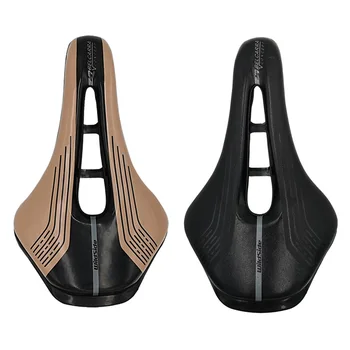 

New Come Wide Bicycle Saddle Seat 255*148mm MTB Road Bike Saddle Hollow Design Breathable Comfortable Seat Cushion Black Gold