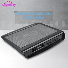 Double USB Powered Slim Flat Notebook Laptop Cooler Cooling Pad LED Backlight 10-17inch 5 Fans Bracket Plate Mute Cooler 