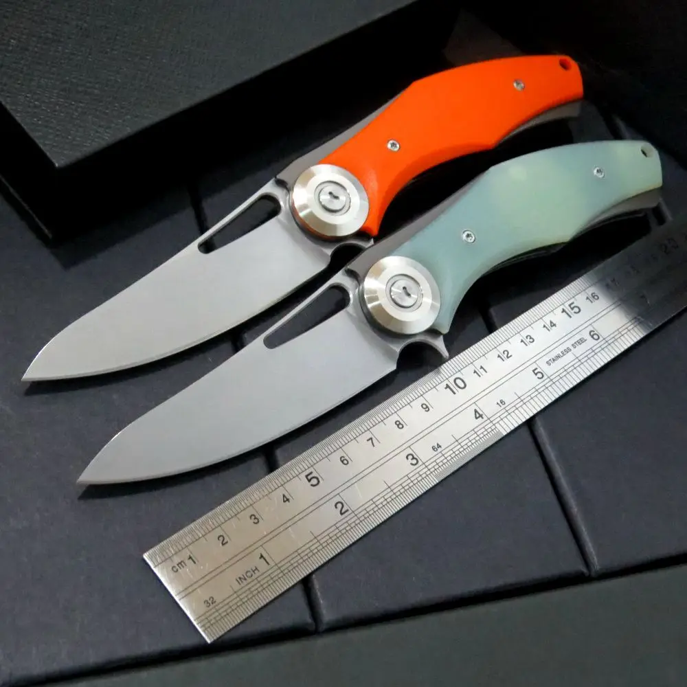 

High Quality Outdoor Camping Survival Tactical Folding Knives D2 Blade Plating Titanium Steel Handle Flipper EDC Tool Knife