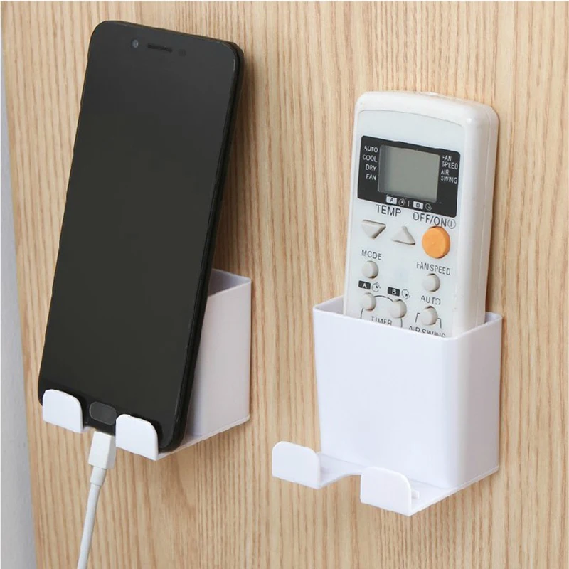 Wall Mount Phone Stand Storage Racks Remote Control Air Conditioner Holder S/L 