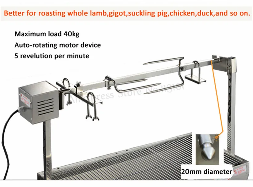 Гриль для барбекю вращающаяся овчина гриль вращающийся вертел Электрический 5 об/мин выходная скорость