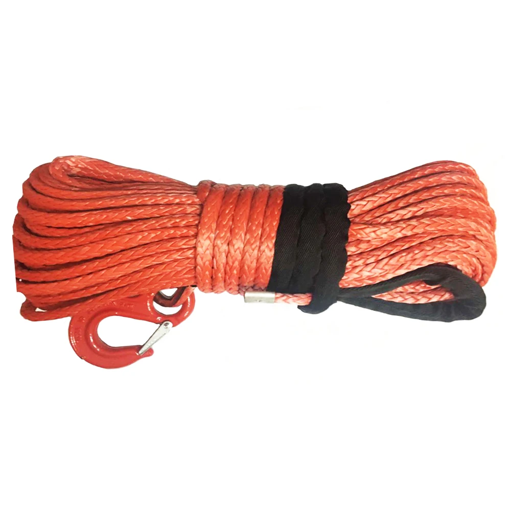 Orange 5/16*50ft Synthetic Winch Rope,Off Road Rope,ATV Winch Cable,Tow Rope Car 