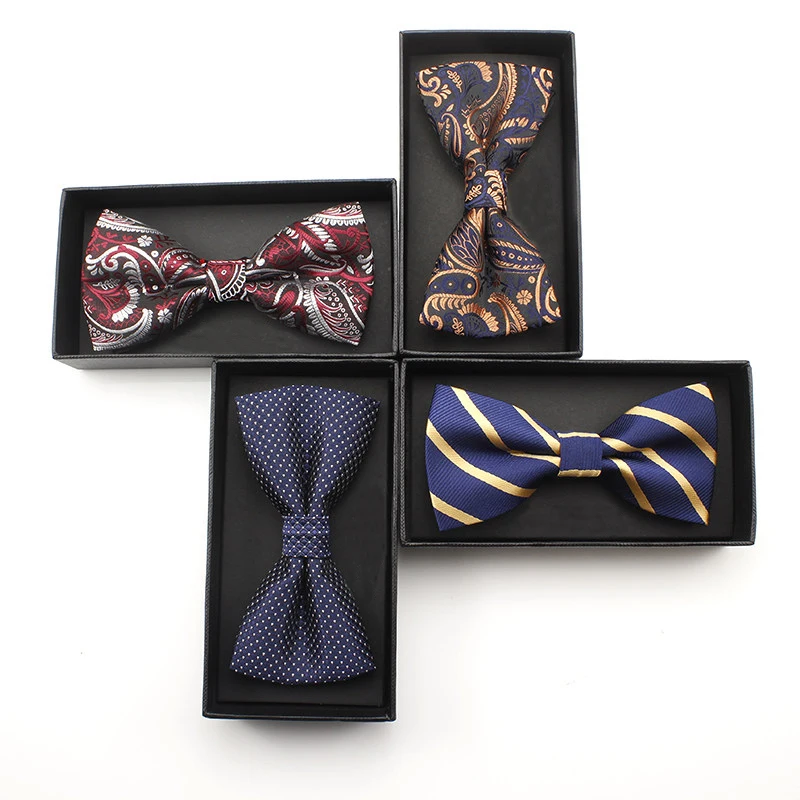 Новый модный дизайнерский мужской галстук с принтом в британском стиле, двухслойный галстук-бабочка с бабочкой, деловая встреча для мужчин