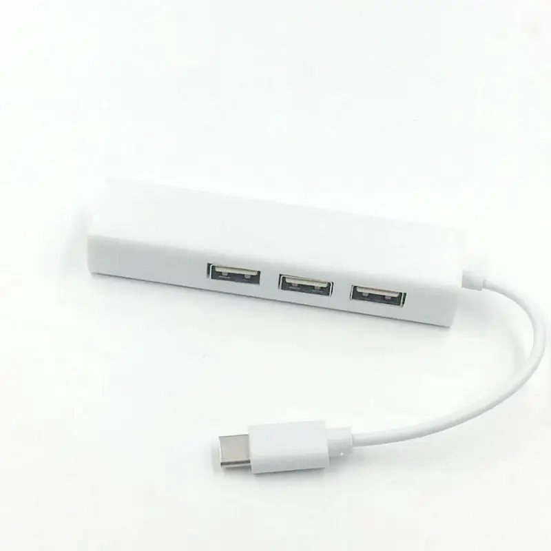 USB 3,1 type C USB-C, 3 порта, концентратор rj45, Ethernet, сетевой адаптер LAN, адаптер, кабель для Macbook и Chromebook