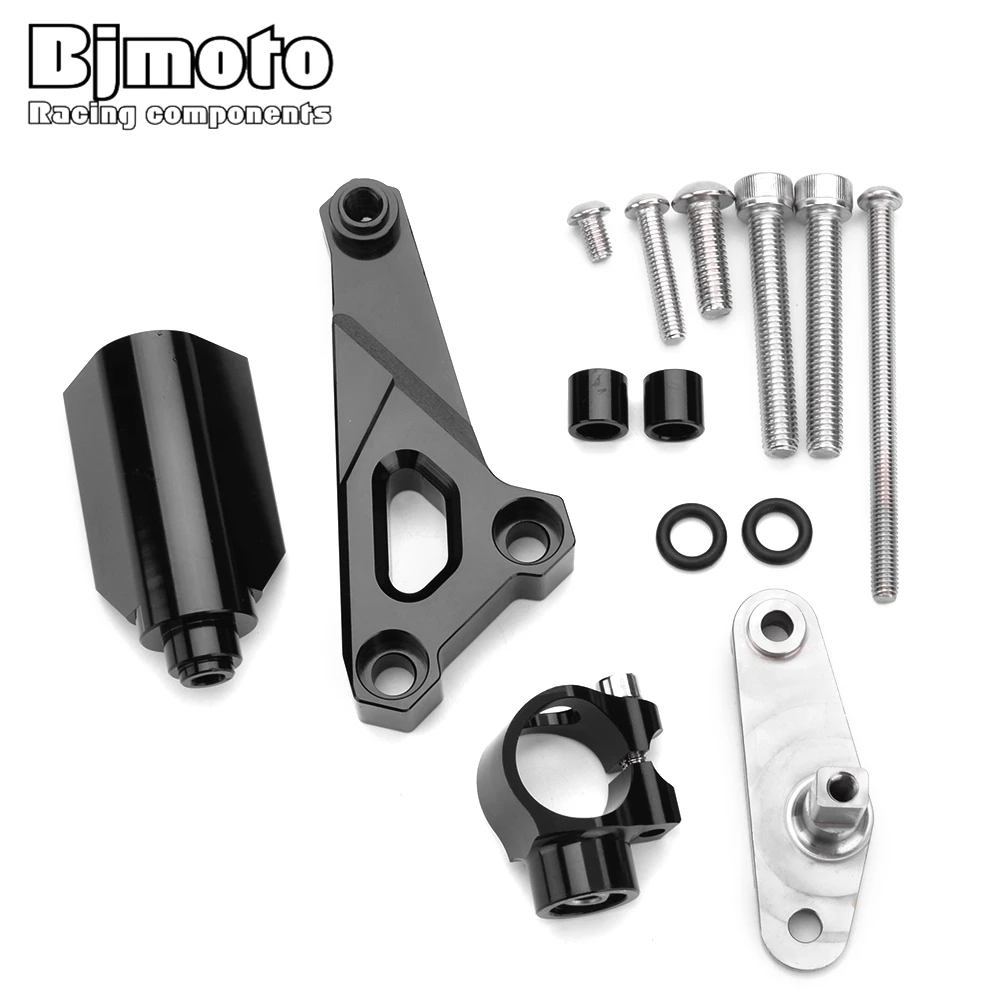 

BJMOTO For BWM S1000 2014-2015 CNC Aluminum Adjustable Steering Stabilize Damper Bracket Mount Support Kit