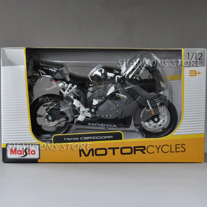 Литая модель мотоцикла игрушки Maisto 1:12 Honda CBR 1000RR спортивный велосипед миниатюрная копия черный