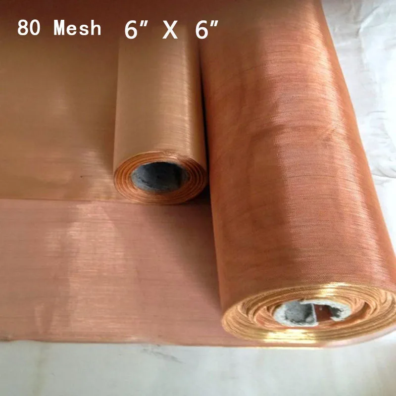 

Non-toxic 6"x6" Copper 80 Mesh Filtration 200 Micron for Pollen/Dry Sift Filter Filtration Screen Woven Wire Mesh Micron